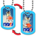 Dog Tag with Oblong Shape - Snow Skiing Stock Lenticular Design (Custom)